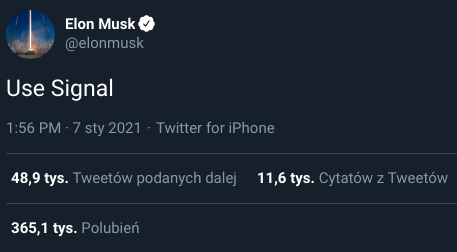 Use Signal - Elon Musk